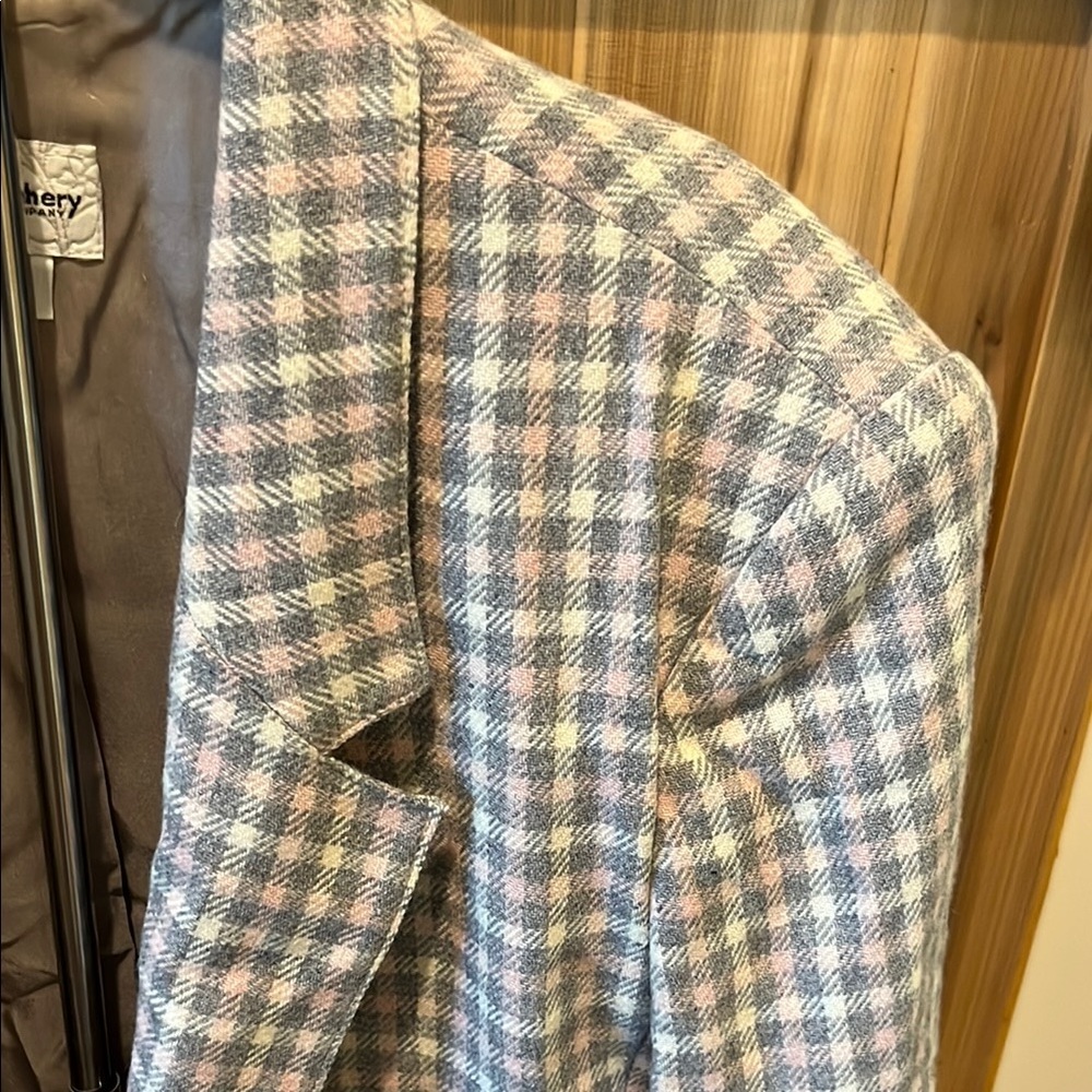 Haberdashery Checkered Blazer in Gray, Light Pink, and White - Picture 4 of 16